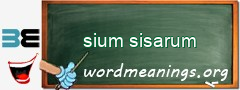 WordMeaning blackboard for sium sisarum
